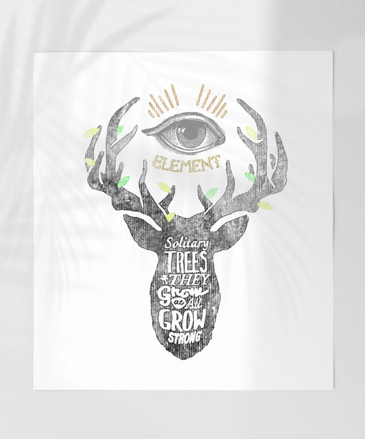 Solitary Trees Grow Strong Artistic Wall Decor Print