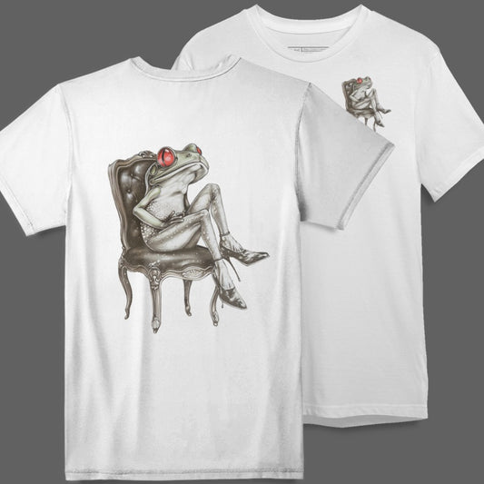Stylish Frog on Chair Graphic Tee product