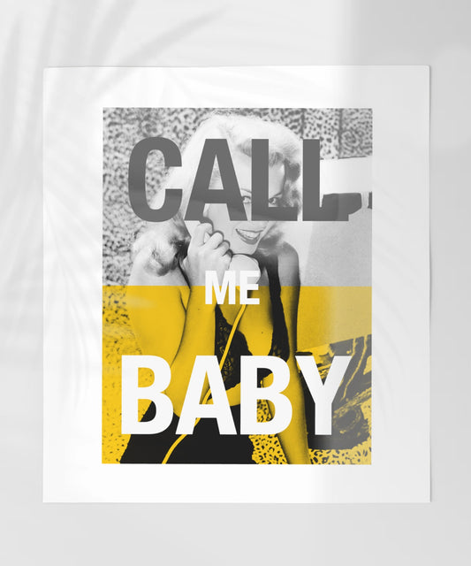 Call Me Baby Wall Art Print for Modern Decor