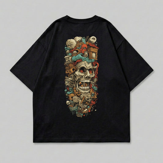 Vibrant Skull Octopus Buildings Surreal Design Black Tee product type
Skull, Octopus, Surreal, Gothic, Horror, Psychedelic, Graphic Tee, T-Shirt, Black Shirt, Monster Art, Fantasy Style, Streetwear, Unique Design, Back Print, Creative Art, Dark Aesthetic, Intricate Detail, Urban Fashion, Oversized Fit, Pop Art Skull