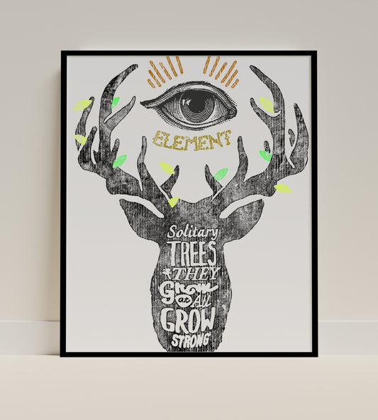 Solitary Trees Grow Strong Inspirational Poster