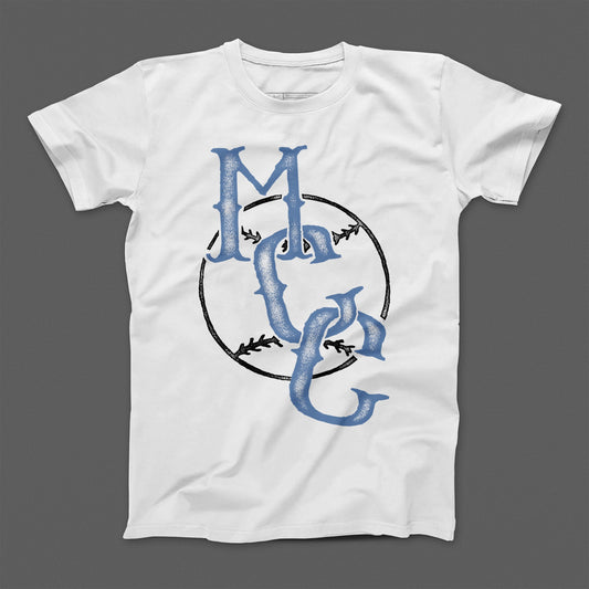 Monogram Design Printed White Casual T-shirt
