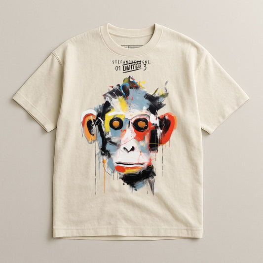 Abstract Colorful Monkey Graphic Short Sleeve Shirt
