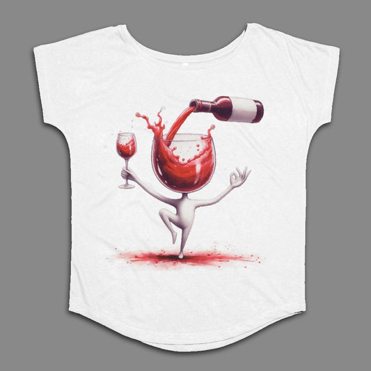 Yoga Pose with Wine Glass Illustration T-shirt