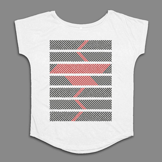 Striped Pattern Graphic Design Casual T-Shirt