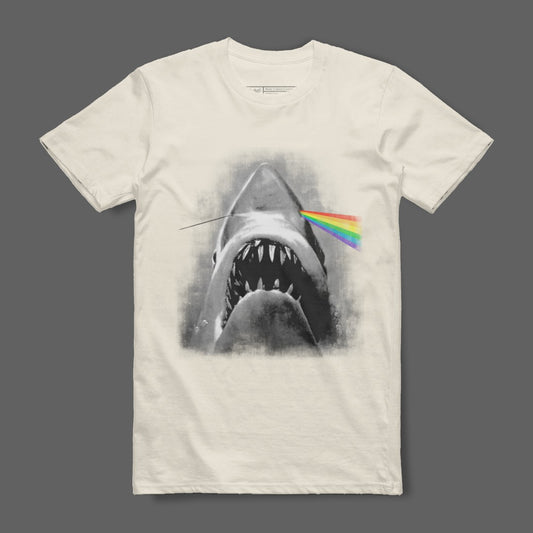 Shark with Rainbow Laser Eyes Graphic Tee