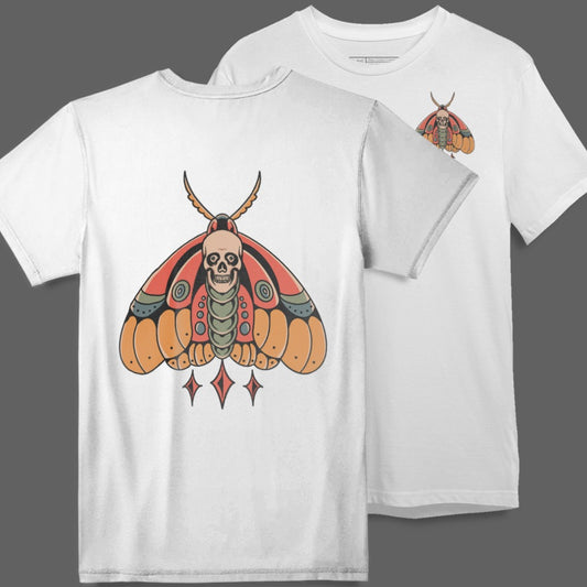 Moth and Skull Graphic Design T-shirt Product