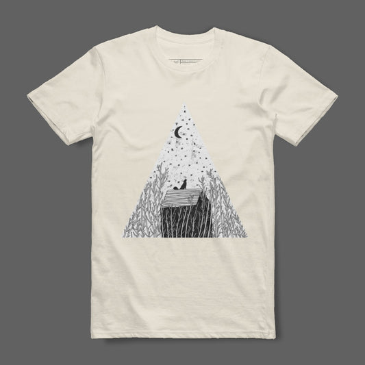Mystical Night Cats Triangle Graphic T-Shirt product