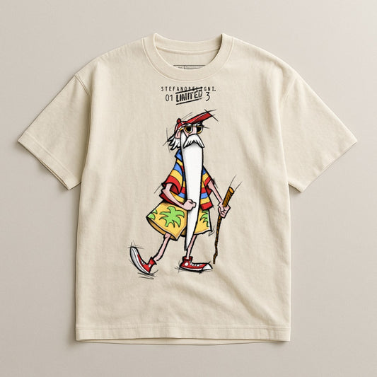 Cartoon Character in Colorful Outfit Graphic Tee