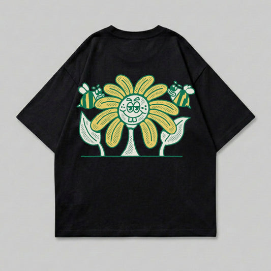 Happy Sunflower Face Two Bees Playful Design product type