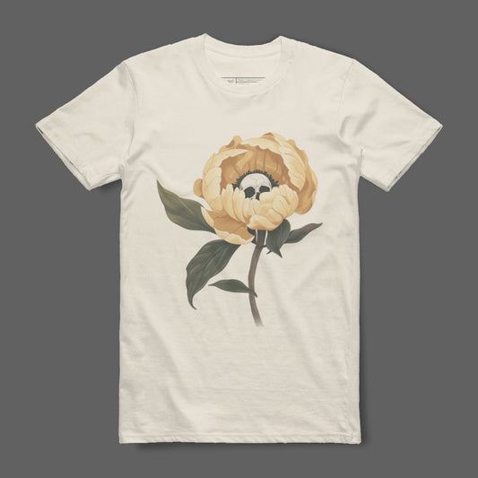 Elegant Floral Art Print on Casual White T-Shirt