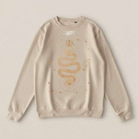 Mystical Snake and Hands Design Sweatshirt