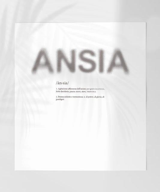 ANSIA Decorative Word Art Print With Italian Definition