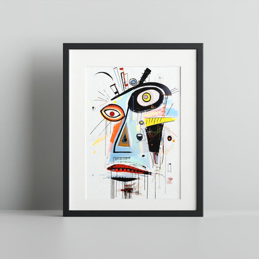 Vibrant Abstract Expressionist Art Print Decor Item