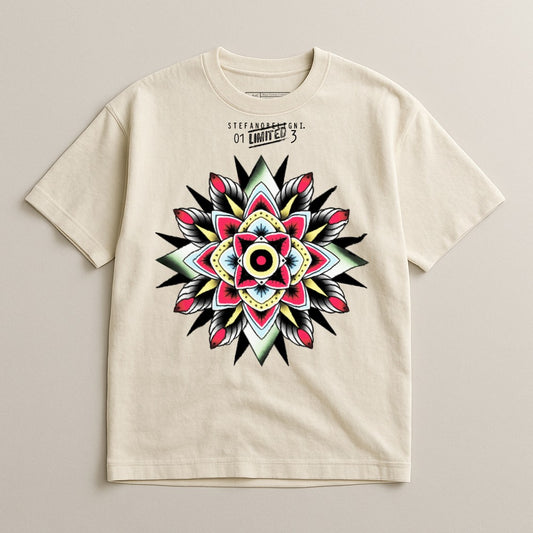 Limited Edition Floral Mandala Design Graphic T-Shirt