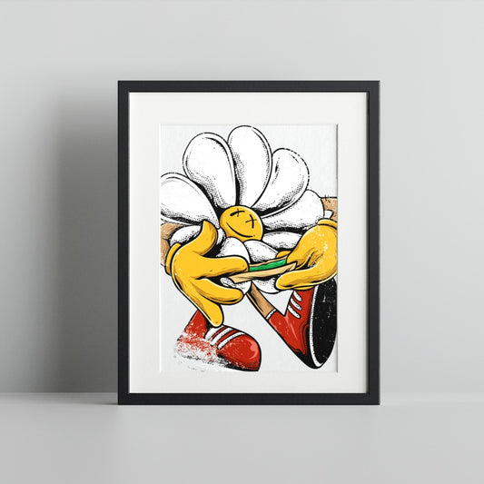 Artistic Yellow-Handed Flower Character art print
