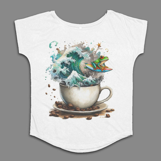 Surfing Frog in Coffee Mug Illustration T-Shirt