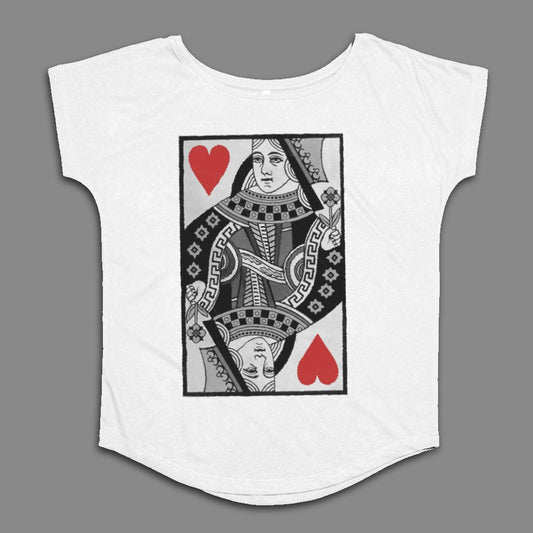 Playing Card Queen of Hearts Graphic Tee Shirt