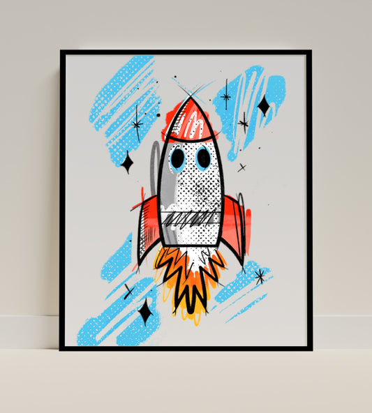 Abstract Colorful Rocket Art Wall Print Poster Product