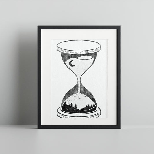 Timeless Hourglass Silhouette Artwork Print for Home Decor