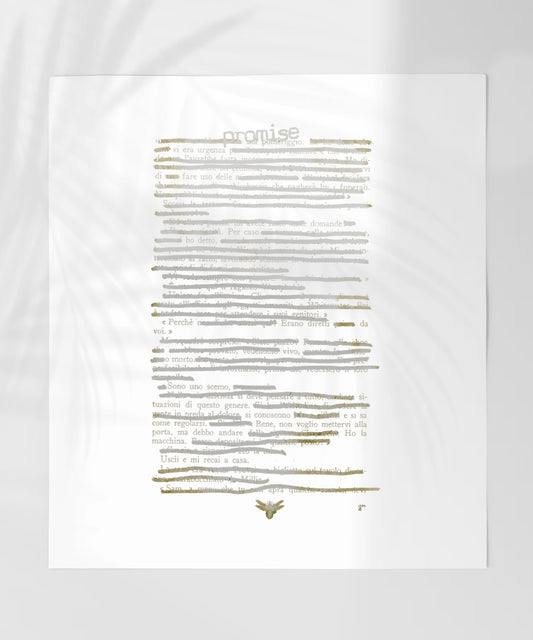 Promise Text Art with Golden Highlights Artwork