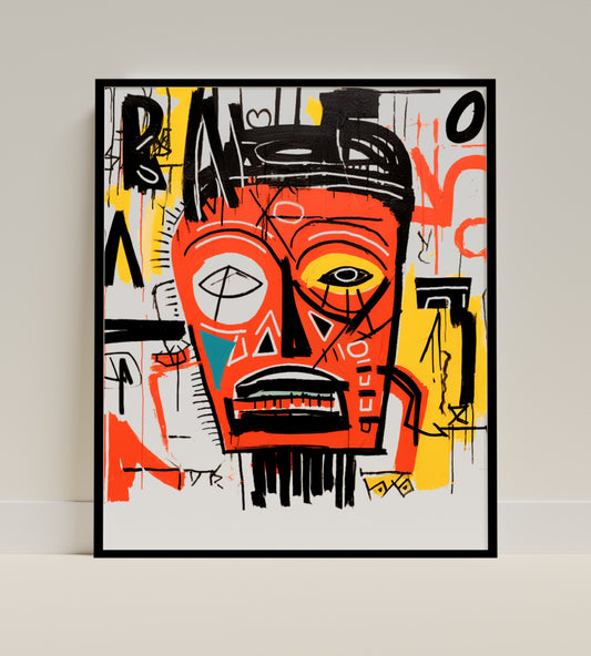 Abstract Colorful Face Wall Art Modern Art Print
