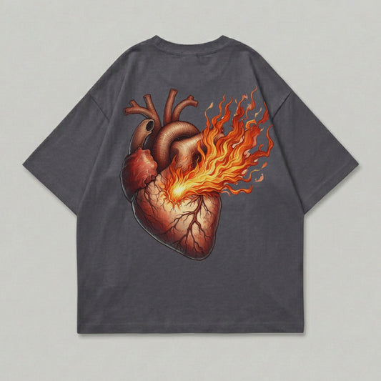 Fiery Anatomical Heart Dark Gray Garment product type