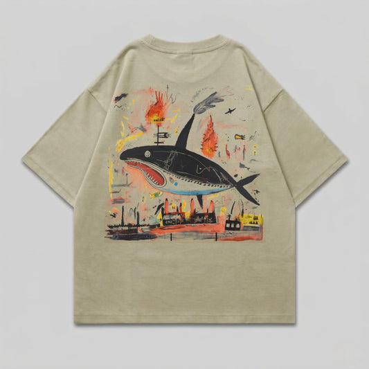 Shark Creature Urban Landscape Art Graphic Product Type