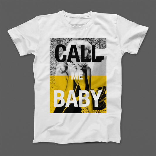 Call Me Baby Graphic Design T-Shirt for Stylish Wear