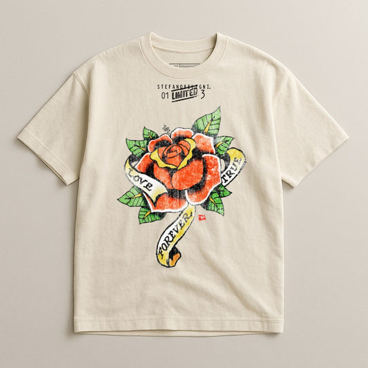 Forever Love and True Tattoo Rose Graphic Tee