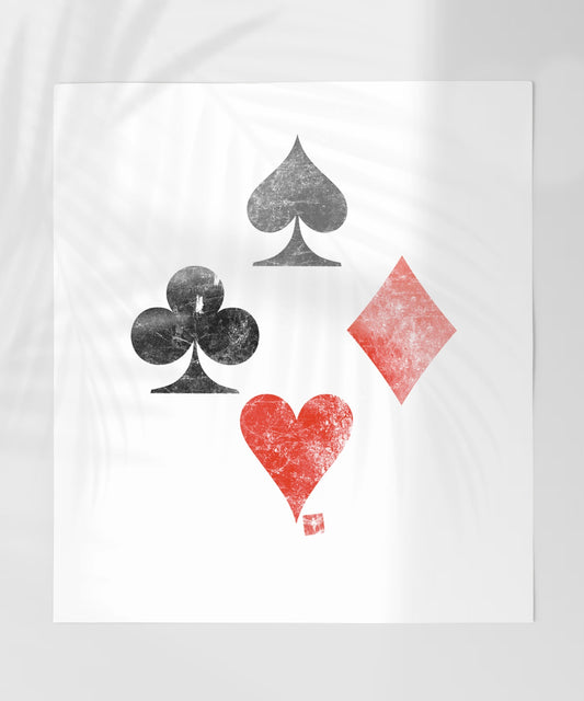 Vintage Playing Card Symbols Print Wall Art Poster