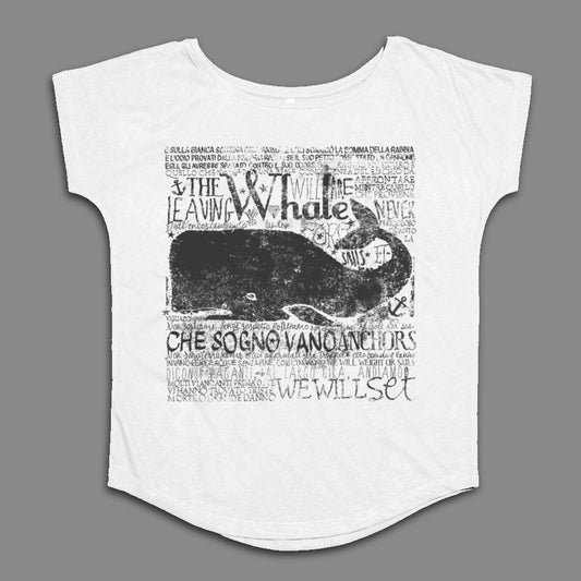 The Leaving Whale Graphic Print on White T-Shirt