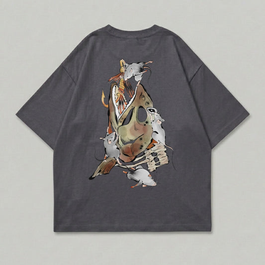 Abstract Fish Head Rats Fishing Lure Gray T-Shirt product type