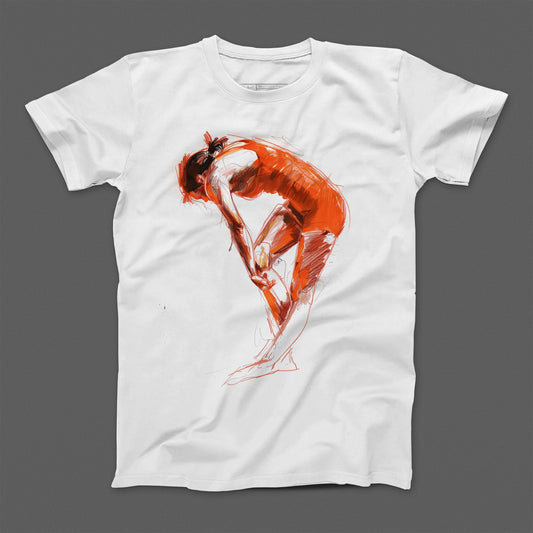 Artistic Red and White Design T-Shirt Product