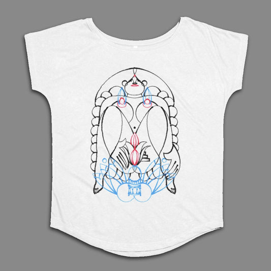 Unique Abstract Line Art Design on Casual T-Shirt