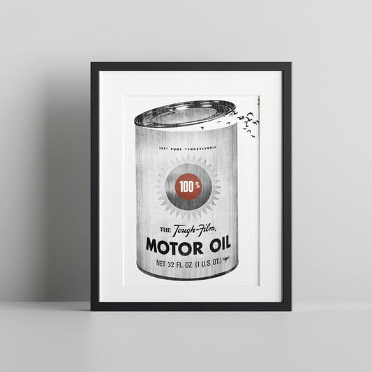 Vintage Motor Oil Can Poster Classic Retro Print