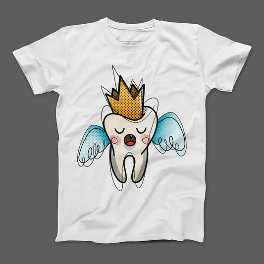 Tooth Fairy with Crown and Wings Graphic T-shirt
