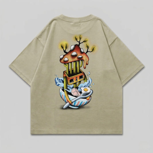 Fantasy mushroom building water ramen bowl unique product type