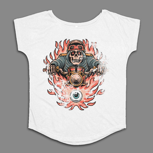 Fiery Skull Rider Graphic t-shirt for Bikers