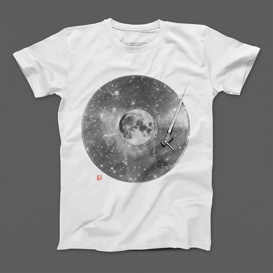 Moon and Stars Vinyl Record Graphic T-Shirt