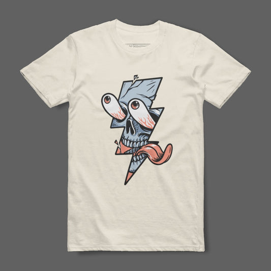 Unique Skeleton and Lightning Eyes Graphic T-shirt