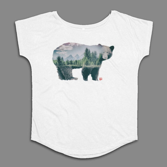 Scenic Bear Forest Design Women's T-Shirt