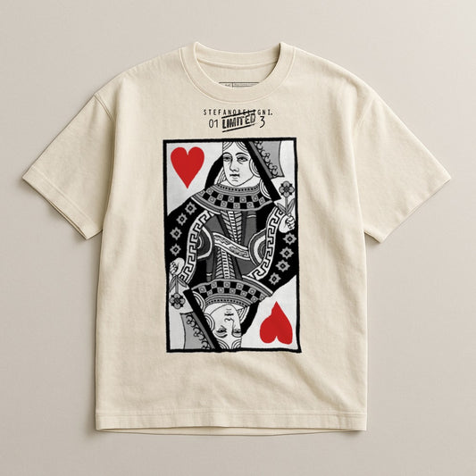 Queen of Hearts Graphic Tee with Unique Design Print