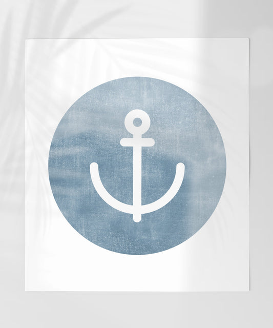 Nautical Anchor Symbol Print Ocean-Inspired Art Product