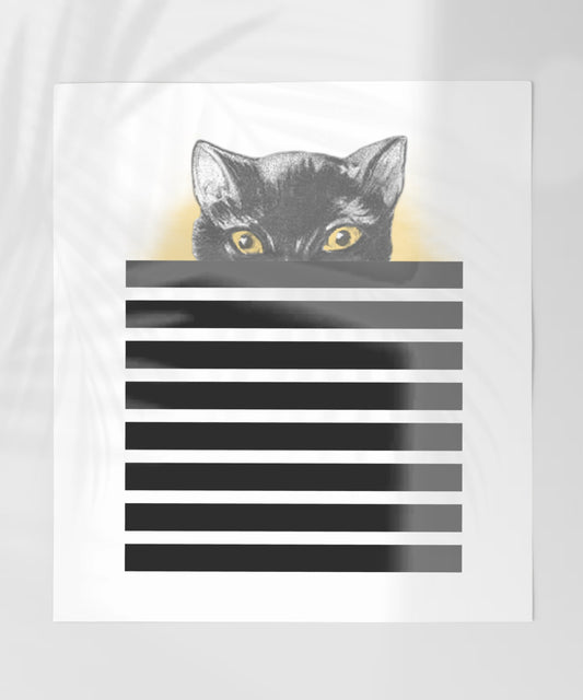 Mysterious Black Cat With Yellow Eyes Wall Art Poster