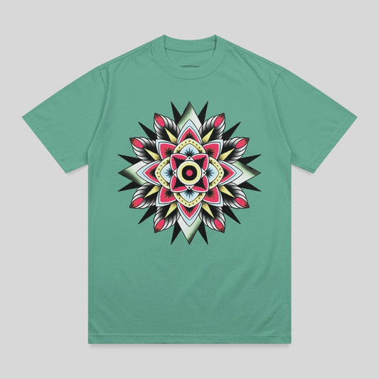 Traditional Tattoo Style Floral Mandala Art t-shirt