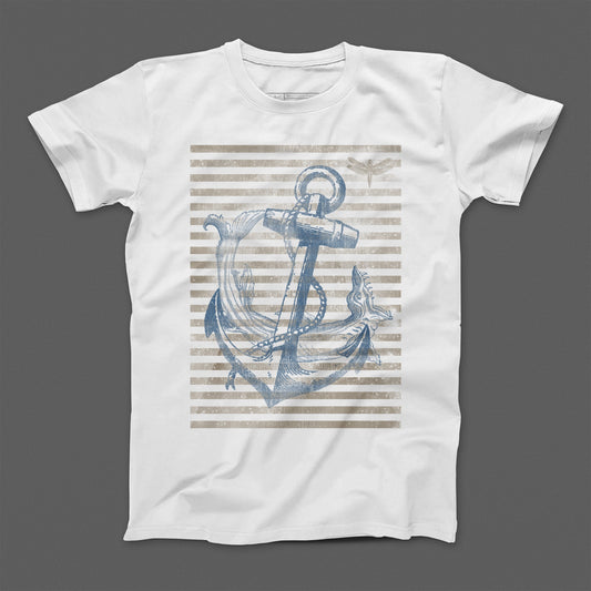T-shirt donna boyfriend Stripe Anchor