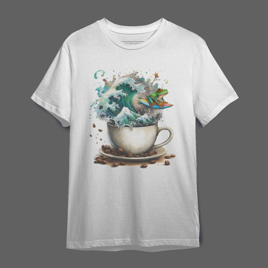 Surfer Frog Riding Waves Graphic T-Shirt