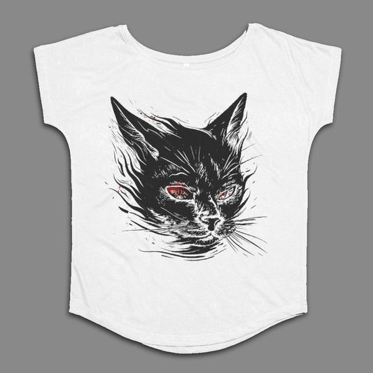 Unique Black Cat Graphic Tee Shirt Design
