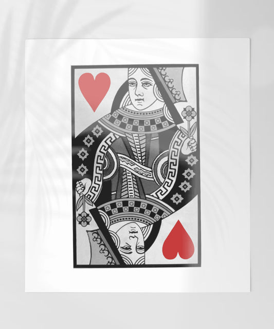 Queen of Hearts playing card design art print